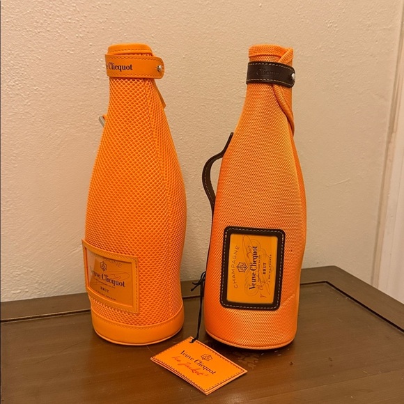 2 Veuve Clicquot Orange Champagne Bottle Covers